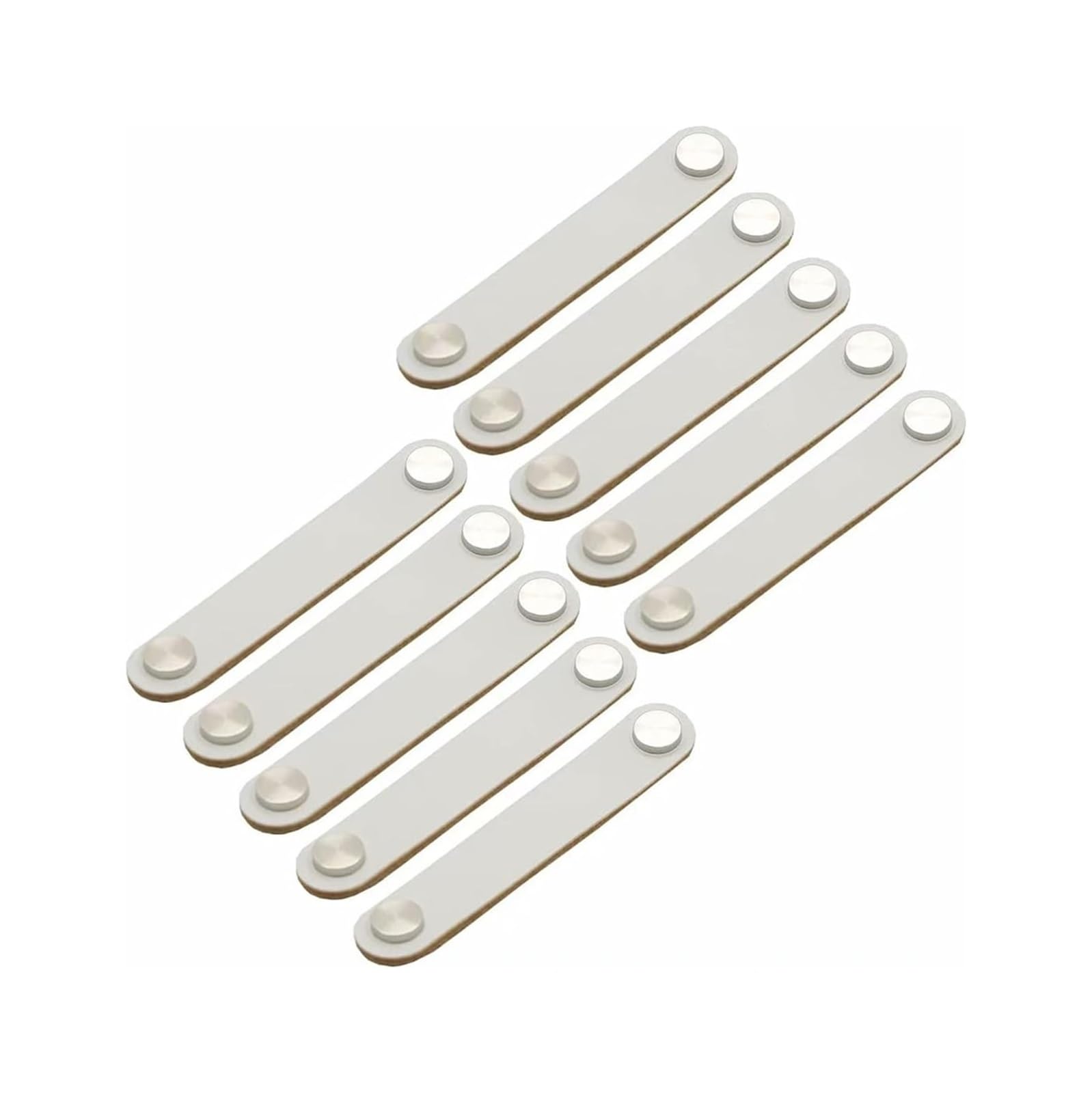Opeximatun Leather Drawer Handles, Leather Furniture Handles 10 pcs Stainless Steel Multicolor Multiple Sizes(Grey,Hole Distance 96mm)