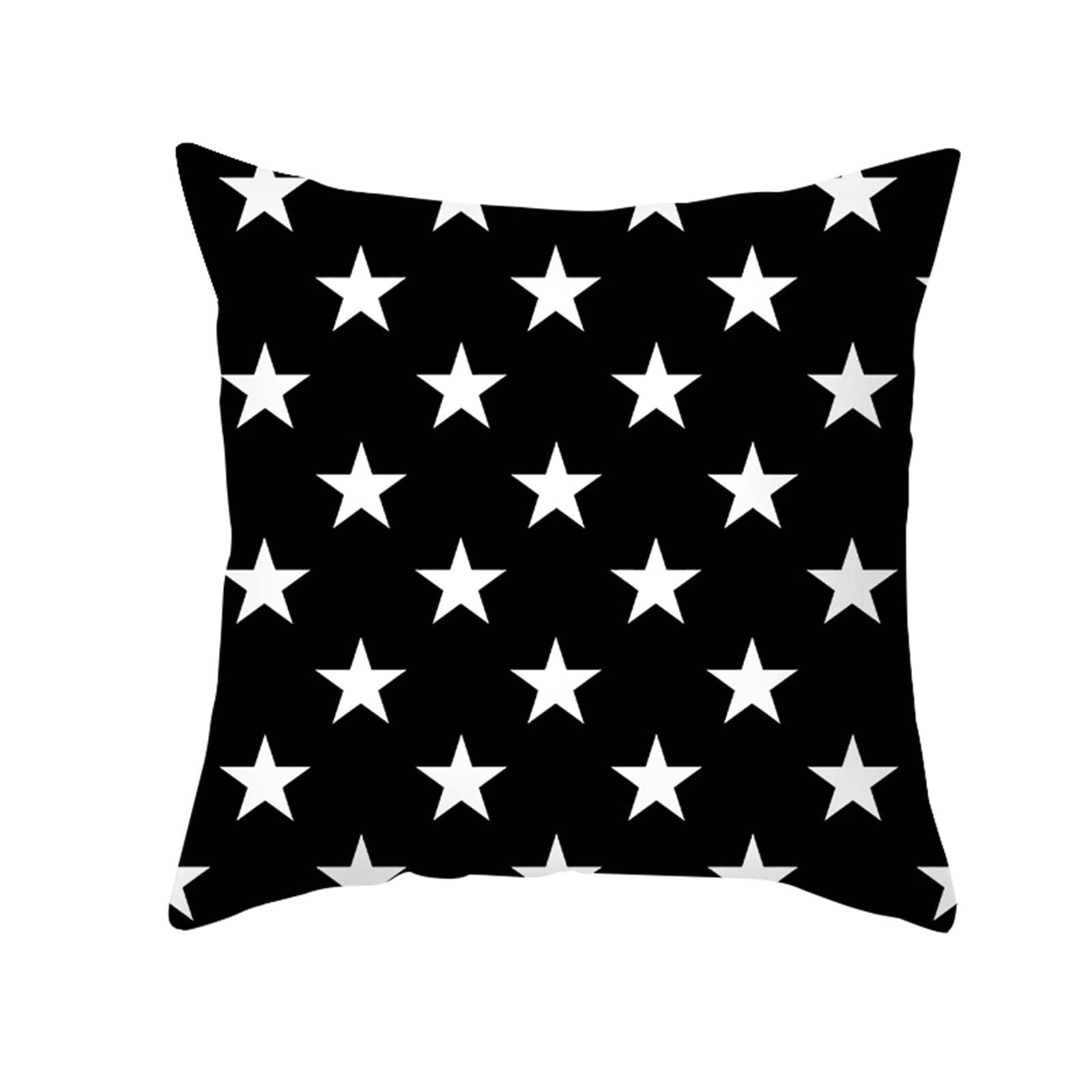 Hoisy Couch Throw Pillows Covers, Sposh Pillow Cases Star Pattern Black White Size 40x40cm