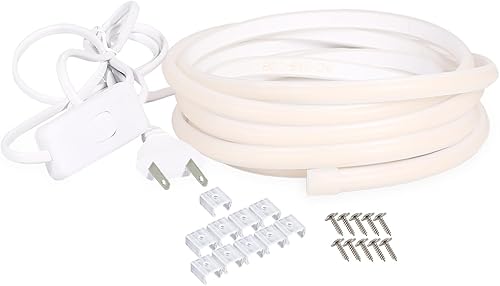 Miniatura 12 de Tira de luces LED para exteriores, impermeable, IP67 AC 110 V, tira LED COB, 6.56 pies, cuerda de luz cortable con enchufe de EE. UU., 4000 K, luces