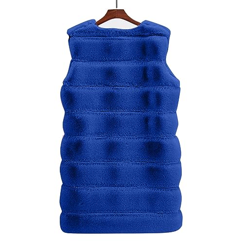 Women's Sleeveless Puffy Faux Fur Vest Shearling Fuzzy Warm Long Coat Mid-length Outwear Long Sleeve Cardigan Jackets4