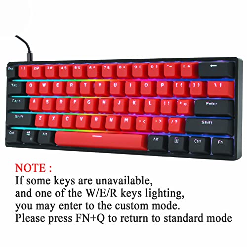 Image of Guffercty kred Sk61 60% Mechanical Keyboard Linear Red Switch Hot Swappable 60 Percent RGB Wired Gaming Keyboard with Backlit PBT Keycaps Type-C for Win /PC /Mac (Gateron Optical Red, Milan)