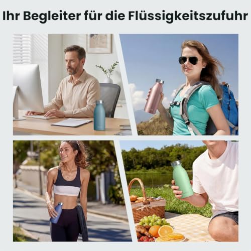 Trinkflasche Thermo Edelstahl 350ml, für heiße und kalte Getränke – Ansicht 6