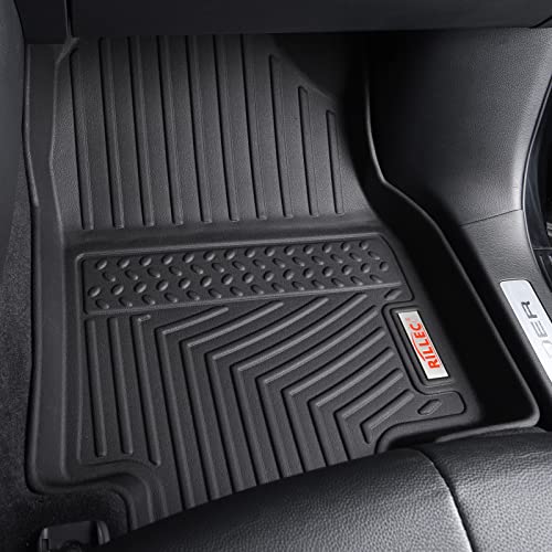 Rillec Floor Mats 3 Row Liners Set Black Custom Fit For 7 Seats 2022-2024 Acura Mdx,All Weather Guard Heavy Duty Waterproof Tpe Rubber Car Mats Carpet #TOP2