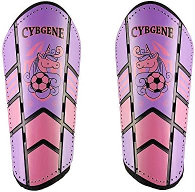 CybGene Soccer Shin Guards for Kids Adults Soccer Gear for Boys Girls Youths Protective Equipment Adjustable Straps with Breathing Holes Purple S