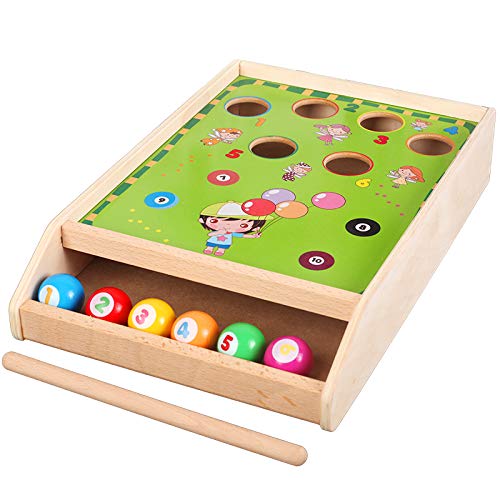 Billiards Table Pool Toy, Mini Tabletop Portable Billiards Game Gift for Kids Toddlers
