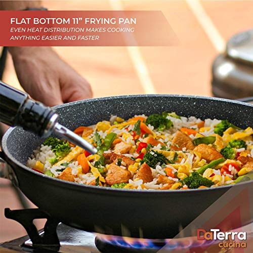 image for DaTerra Cucina 11” Nonstick Frying Pan w/Lid | Made in Italy | PTFE,