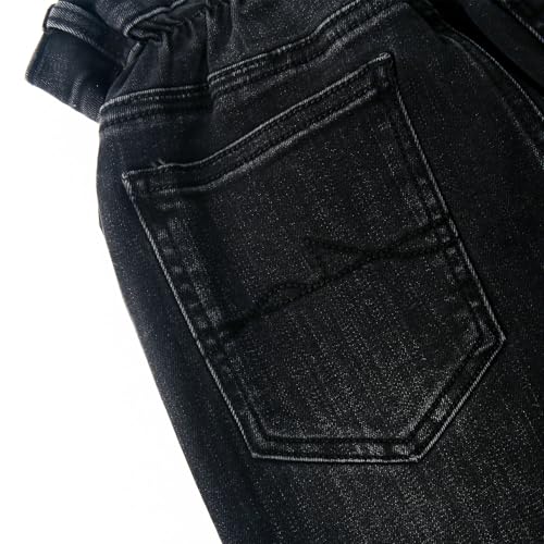 KIDSCOOL SPACE Girls Wide Leg Jeans, Ruffled Lotus Elastic Waist Denim Pants3