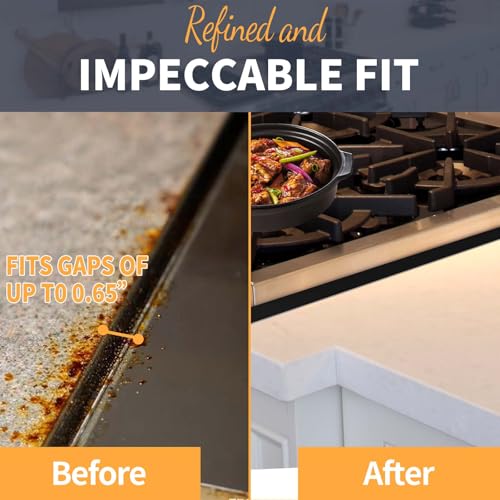 Image of Upgrade 316 Stainless Steel Stove Gap Covers, 2 Pack Stove Gap Filler ALMCALS Stove Gap Guards Range Trim Kit Heat Resistant Oven Gap Filler Between Stovetop and Counter