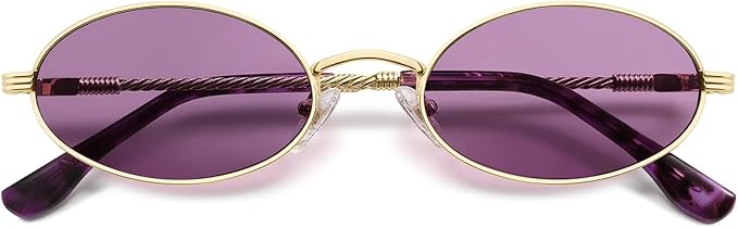 Retro Oval Cat Eye Sunglasses for Women Y2k Trendy Narrow 90s Sunnies Designer Sun Glasses AP3721