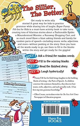 Super Funny Fill-Ins for Kids (Happy Fox Books) For Children Ages 5-10, a Fun and Educational Activity Book from Kid Scoop – Create Silly Stories While Practicing Grammar, Reading, and Parts of Speech