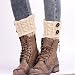UNKE Winter Warmer Crochet Leg Knit Boot Socks Womens Knit Twist Buttons Boot Socks