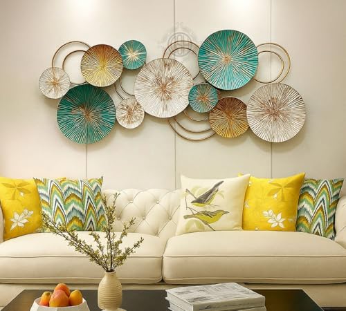 DSH CRAFTING YOUR CURIOSITY Metal Wall Decor Wall Hanging Multi Color Wall Arts for Home Hotel Office Living Room Bedroom (Size 46X19 Inch) Decoration Item