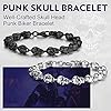 Bandmax Stainless Steel Skull Link Bracelet for Men Women Gothic Skeleton Charm Bracelet Bangle Wirstlet 8.26" with Extend Chain Skull Jewelry Gift #4