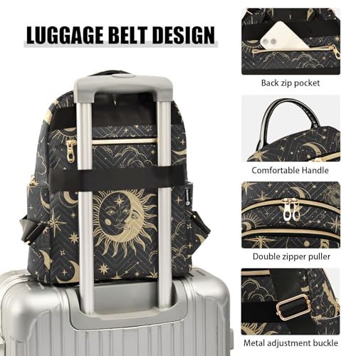 Image of ALAZA Sun Moon Stars Constellations Witchery Small Backpack Purse for Women Travel Bag Fashion Daypack Back Pack Shoulder Bag
