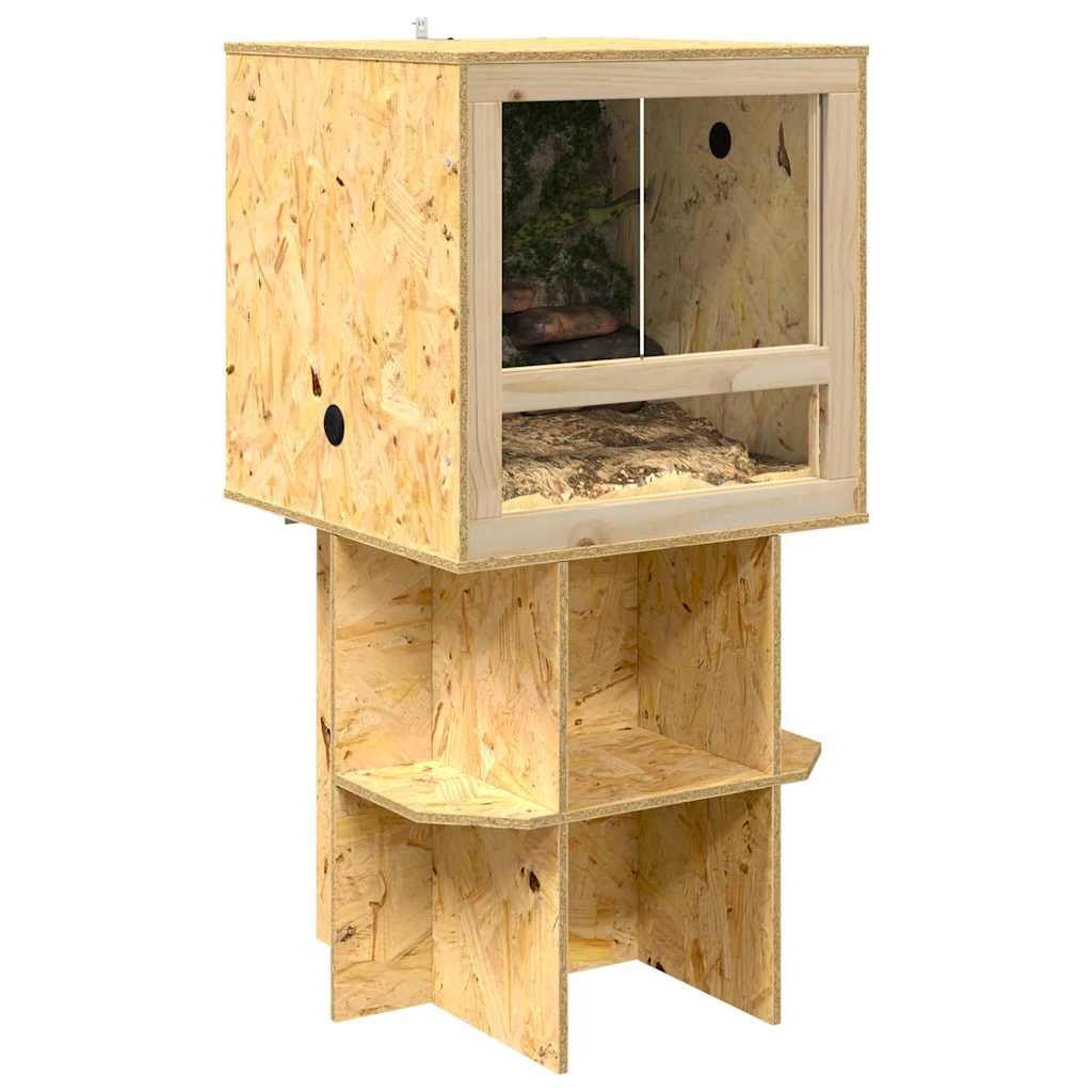 Base per terrario marrone in OSB, 50 x 50 x 50 cm, robusta base per terrario per rettili, versatile come vivario, paludario o terrario del deserto, superficie opaca