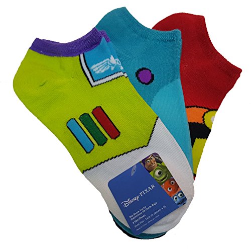 Disney Pixar Toy Story Monsters Inc The Incredibles 3 Pairs No Show Socks