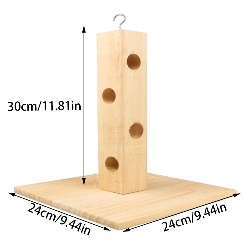 Comedero para Conejo, Animales Pequeños Comedero de Madera, Alimentador de Heno para Conejo, Conejillo Dispensador de Alimentos, con Placa de Suelo de Madera, para Cobayas, Hámsters, Conejos