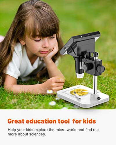 Elikliv Edm4 4.3" Coin Microscope, Lcd Digital Microscope 1000X, Coin Magnifier With 8 Adjustable Led Lights, Pc View, Windows Compatible(Black) #TOP5