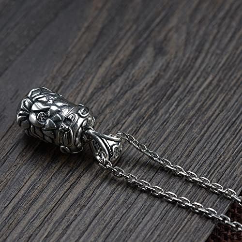 925 Sterling silver lotus pendant ~ buddhist locket amulet for women and men ~ antique openable prayer box talisman pendant only ✬✬✬By Fantasy World✬✬✬ - Image 9