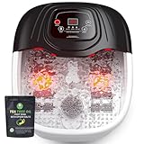 MODILIC Foot Soaking Tub, Foot Spa Bath Massager with Heat, Epsom Salt,Bubbles, Vibration and Red Light,Foot Soaker, Birthday Gifts for Mom Dad Women Men Her Him