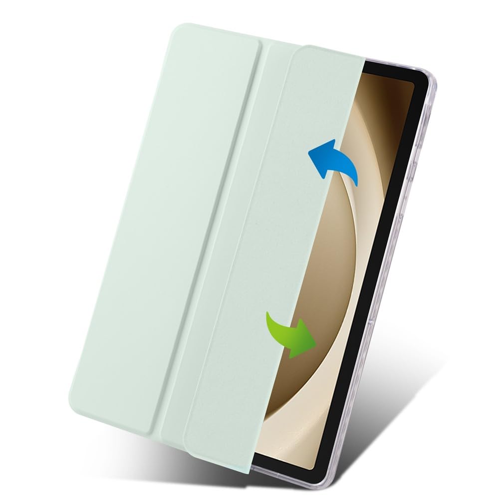 Étui Samsung Galaxy Tab A11 vert clair en cuir et silicone rigide SM-X133 - 6