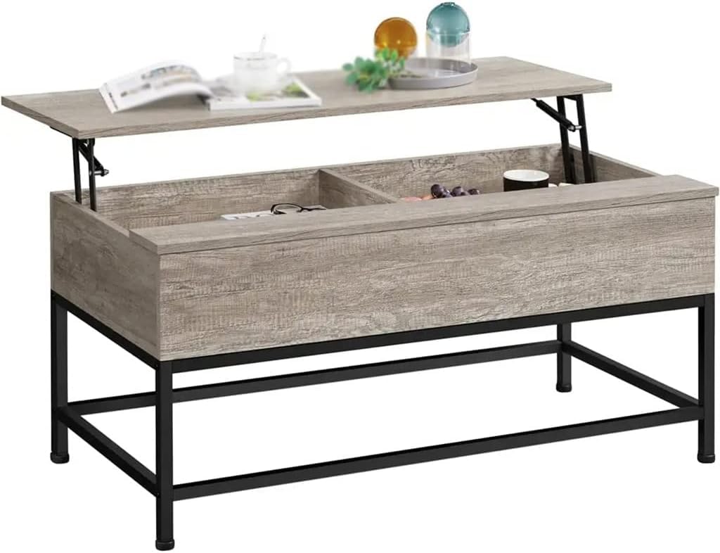Living Room Furniture Tea Table Wooden and Metal elevating Table Coffee Table