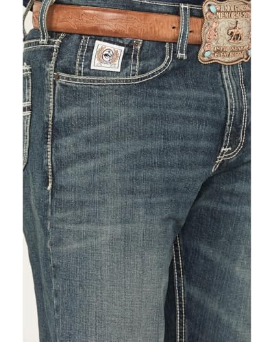 Cinch Men's White Label Relaxed Fit Mid Rise Jeans Dark Stonewash - MB92834019 29W x 36L US2