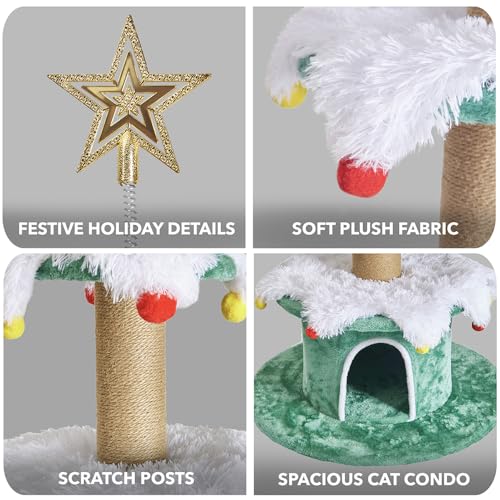 Árbol de Navidad para Gatos Multi Nivel con Rascadores y Condos miniatura 6