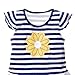 Toddler Girls Ruffle Cute Striped Tunic Tops and Bow Knee Lenght Shorts Set Summer 2 Piece Outfits for 1-9 Years