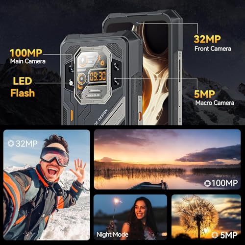 CUBOT King Kong X Rugged Smartphone 5G - 32GB+256GB Cell Phone, 10200mAh(33W) Battery, 6.58" FHD+1.85" Dual Display Rugged Phone Unlocked, 100MP Camera, 5G Dual SIM Android 14 Phones, NFC/GPS/OTG - Image 7