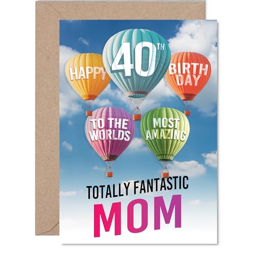 Carte 40e Anniversaire Maman Montgolfière