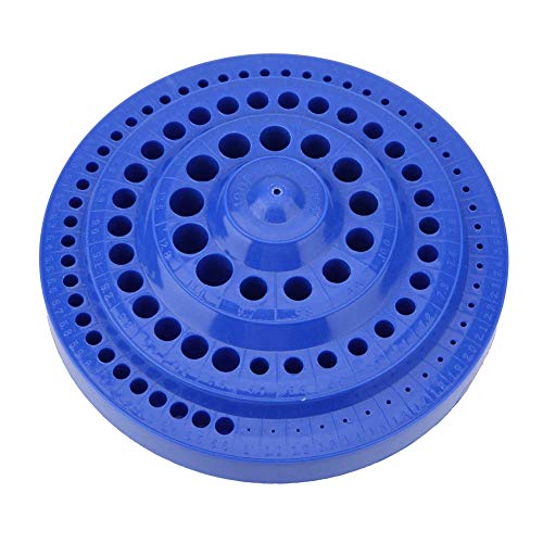 Drill Bit Organizer - 1-13mm Round Shape Plastic Drill Bit Storage Case Stand 100Pcs Hole Tool, Blue, Small - Image 2