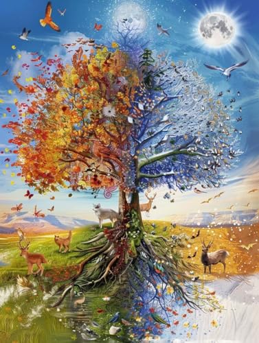 Kit Diamant Painting 60x80 cm Arbre Complet pour Calmer le Stress par le Loisir Créatif