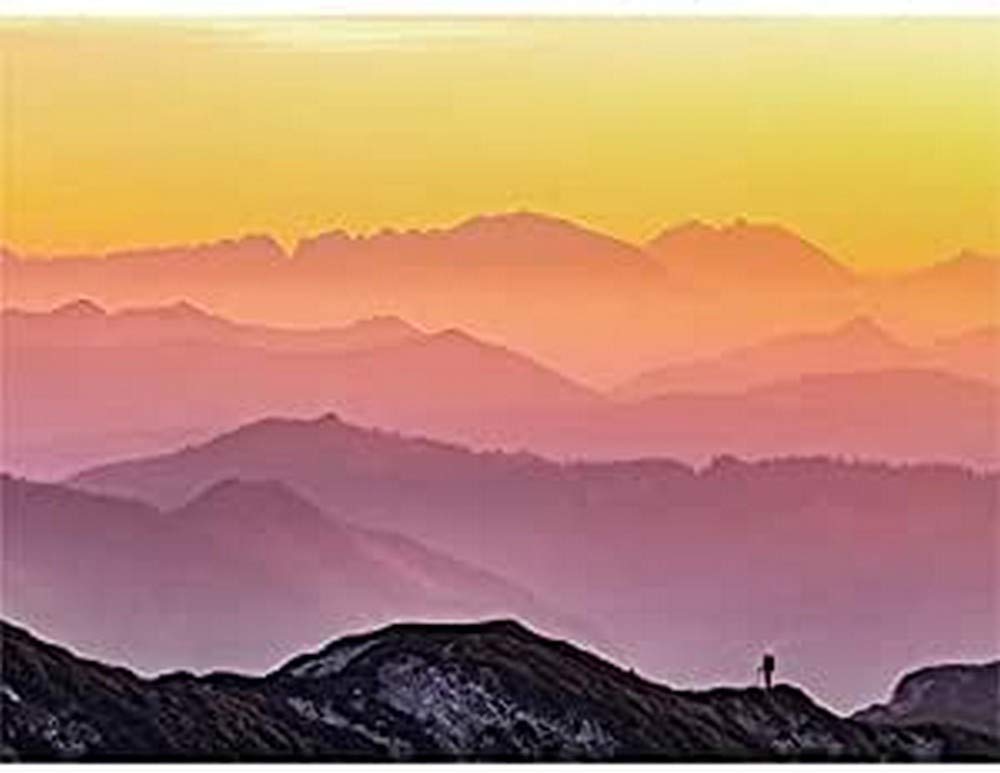 Misty Mountain Beautiful Sunrise Panorama Canvas Wall Art Print