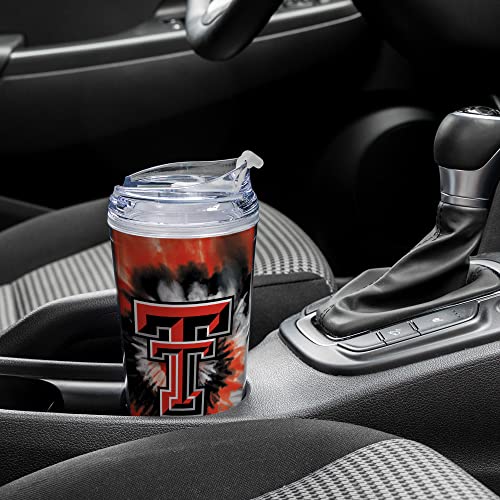 Image of Rico Industries NCAA Glitter 24oz Acrylic Glitter Tumbler with Hinged Lid, Officially Licensed Double Wall Tumbler with Straw