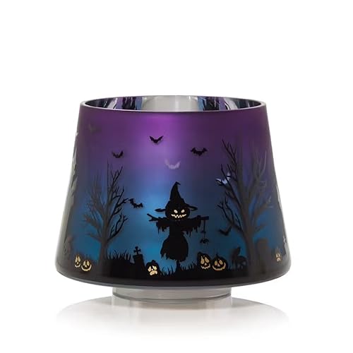 Generic Halloween Scene Yankee Purple Flickering Large Jar Candle Shade/Topper thumb #1