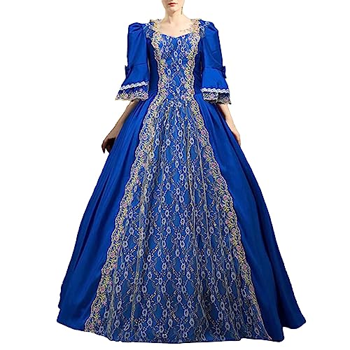 Robe médiévale bleue grande taille pour sublimer vos courbes avec élégance