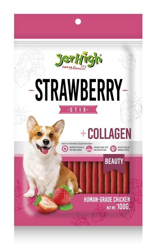 JerHigh X Nootie Human Grade High Protein Strawberry Stix Dog Training Treats - Fully Digestible Healthy Snack Stix for All Life Stages, 100gm (Pack of 2) Sold by The Pet Point (B0CPV99NGR) Amazon Price History, Amazon Price Tracker