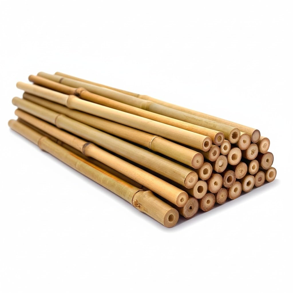 Bamboo Canes for Garden – Strong Natural Garden Canes & Bamboo Sticks for Plants, Durable Plant Support Canes for Climbing Plants, Vegetables & Trees (3ft/4ft/5ft) (50, 5ft)
