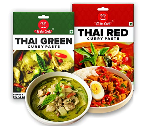 Image of EL The Cook Thai Red Curry + Thai Green Curry Paste | 50 Gram X 2