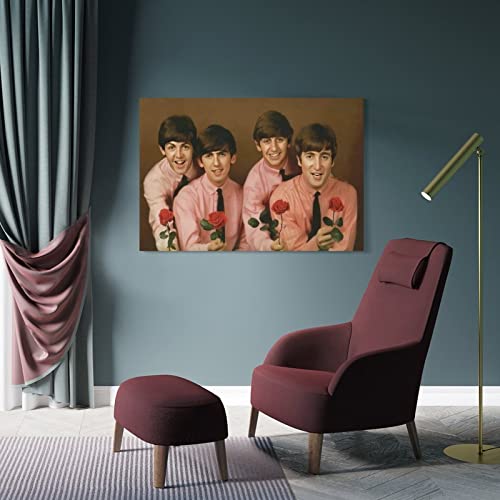 LORGL The Beatles Poster d’art vintage sur toile – Décoration murale moderne pour chambre à coucher – 50 x 75 cm - Les Beatles, Paul McCartney, John Lennon, RIngo Starr, George Harrison LORGL The Beatles Poster d'art vintage sur toile - Décoration murale moderne pour chambre à coucher - 50 x 75 cm – Image 5