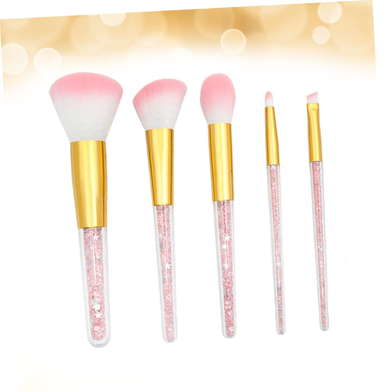 Healeved 15piezas Pinceles De Maquillaje Mango Transparente Brochas Para Base Líquida Polvo y Cejas Accesorios Cosméticos Para Mujeres