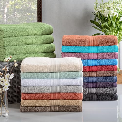 Serviettes de bain légères lot de 4 pour douche et invités