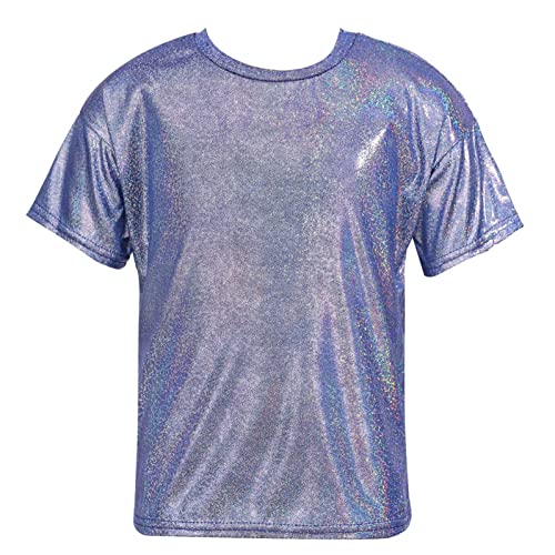 Opiniones y reviews de Camisetas y tops para Niña favoritos de las personas. 41 DRHOM Camiseta Metálica Brillante para Niños y Niñas de Jazz Hip Hop Danza Tops de Manga Corta Camiseta Holgada para Disfraz de Actuación (Azul, 9-10)