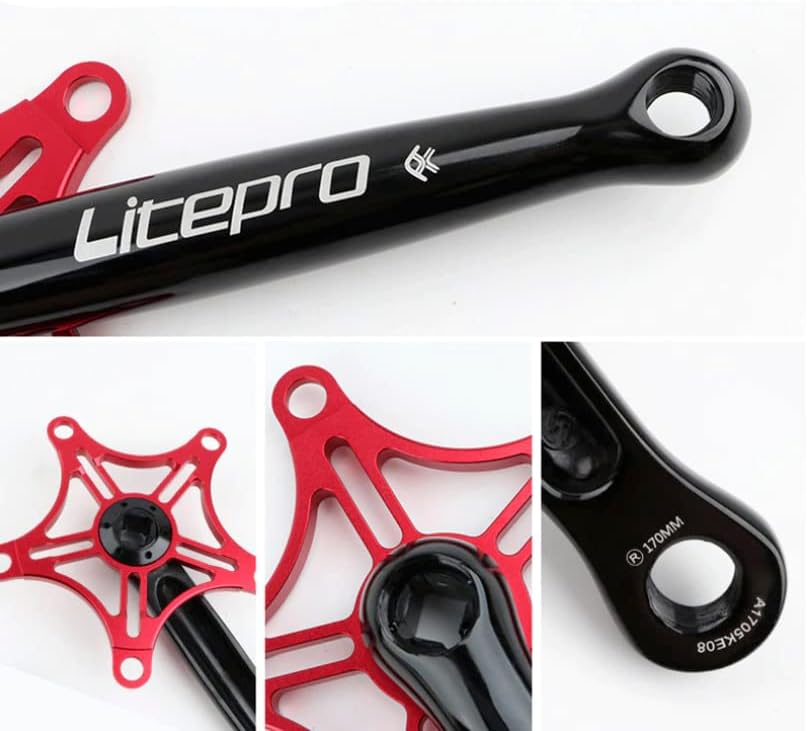 London Craftwork Crankarm Set For BROMPTON Crankset Lightweight in RED For Dahon Birdy Bikes - Image 3