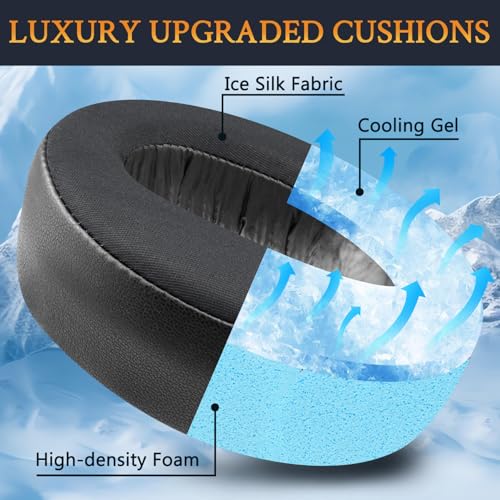 Image of SOULWIT Cooling Gel Earpads Cushions Replacement for Sony PlayStation 5 Pulse PS5 3D Wireless Headset, Ear Pads Cushions with Noise Isolation Foam - CG Black