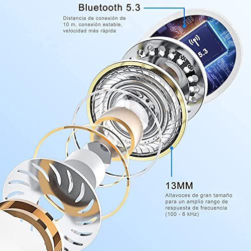 Bluetooth 5.3 hörlurar med ANC, IPX7, trådlösa för iPhone och Android