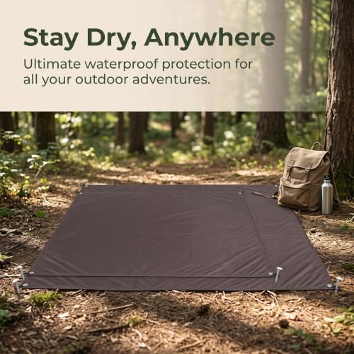 Manta de picnic oxford 210D marrón de 210x145 cm impermeable para camping 4
