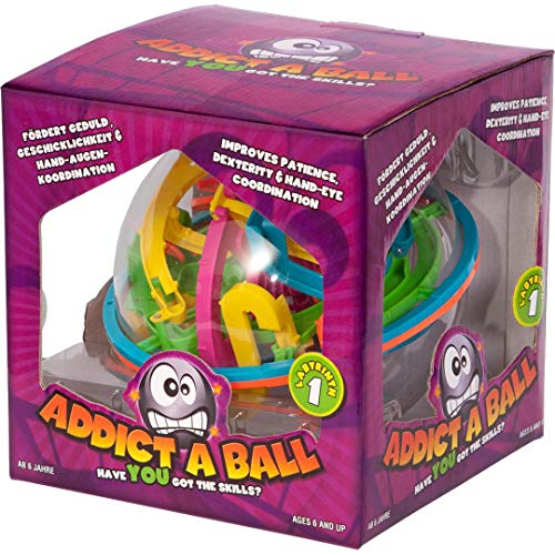 ADDICTABALL - 3D Kugellabyrinth 20 cm, 3D Puzzle Ball mit 138 Etappen, Kugelspiel, Geschicklichkeit Labyrinth Puzzle Ball, Geschenke, Geduldspiele für Kinder und Erwachsene ab 6 Jahren