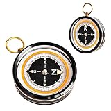 COONOO Brújula de bolsillo para senderismo, supervivencia, latón, brújula militar pequeña de metal, regalos para hombres, camping, magnética, brújula de navegación grande para caza, compas de mano,